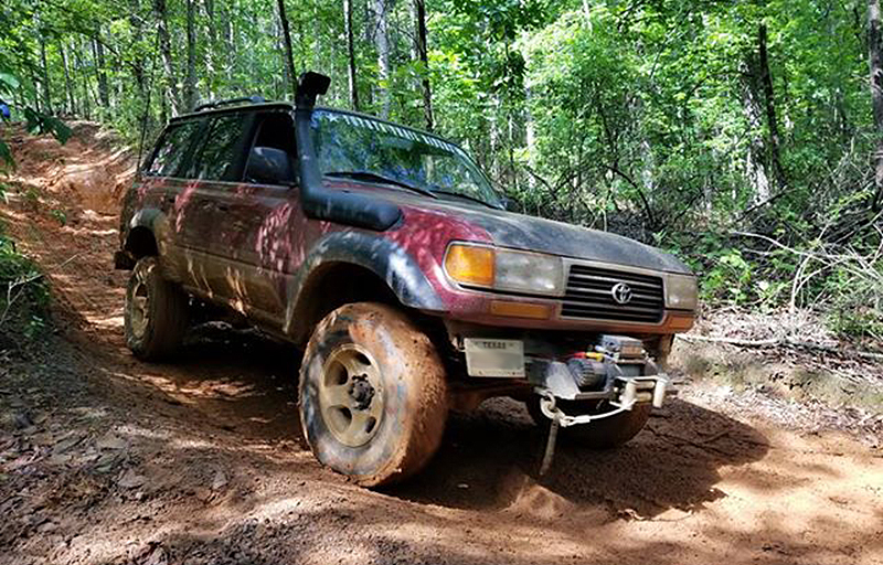 overland toyota land cruiser offroad with snorkel