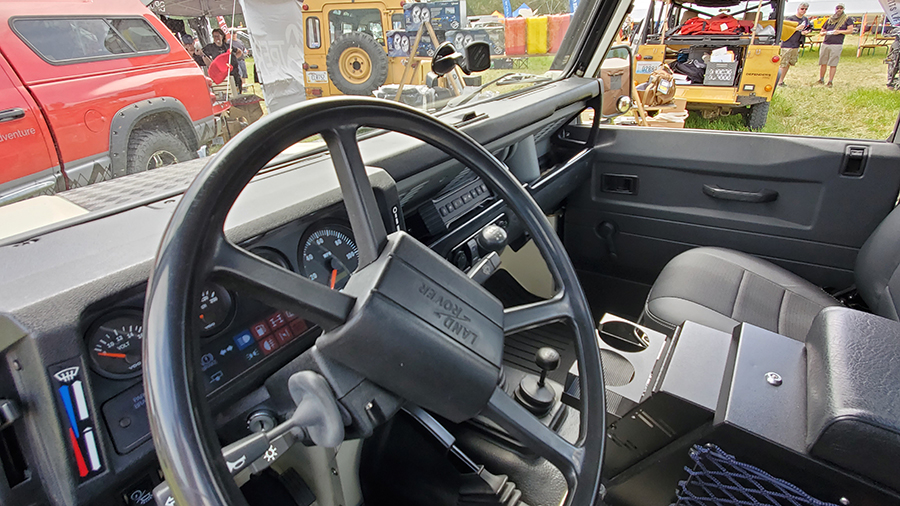 land rover defender 110 interior and dash