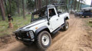 1989 land rover defender 110 truck at northwest overland rally on technical course