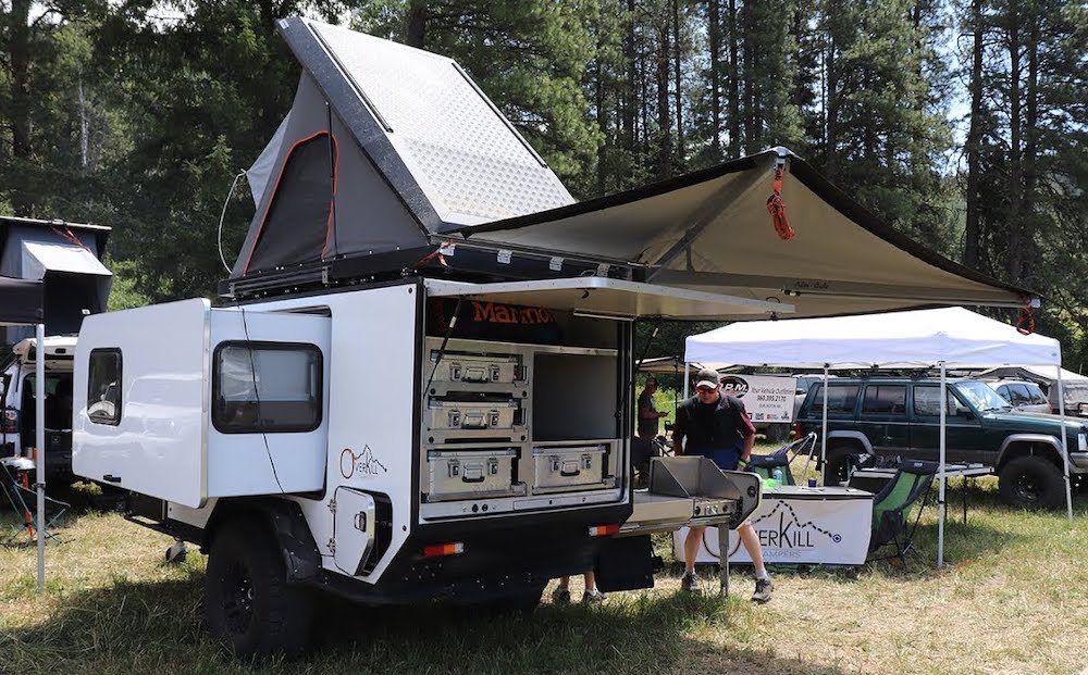 overkill campers 5x10 with slide out side and axle less suspension