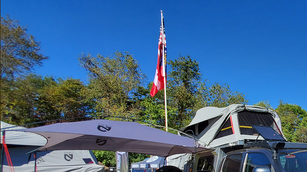 rv flag pole overland tacoma